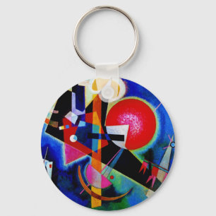 Llavero Kandinsky con pintura abstracta azul
