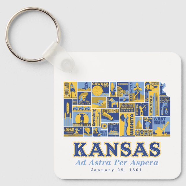 Llavero Kansas: Ad Astra Per Aspera -Keychain (Anverso)