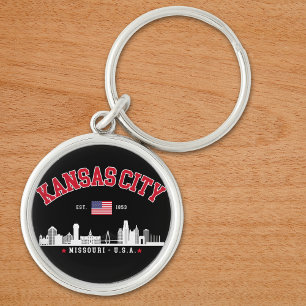 Llavero Kansas City Flag & Skyline Design Cool Midwest