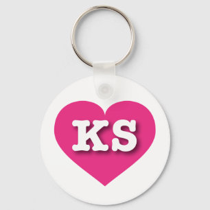 Llavero Kansas Hot Pink Heart - Amo a KS