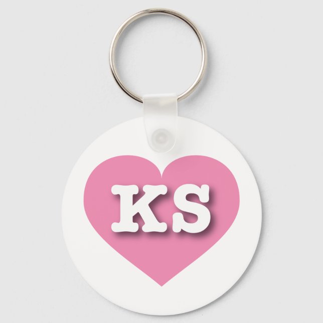 Llavero Kansas Pink Heart - Amo a KS (Anverso)