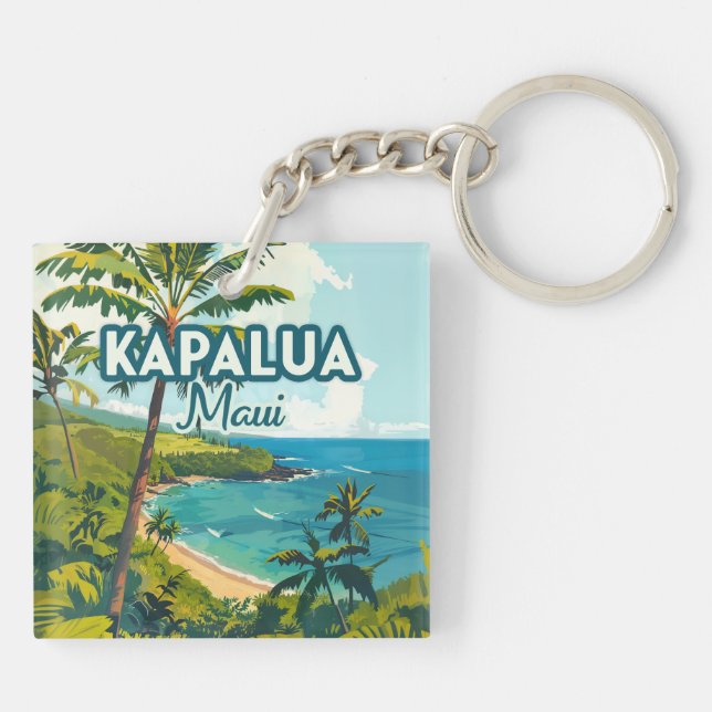Llavero Kapalua Maui Hawaii Bay Beach Retro (Atrás)