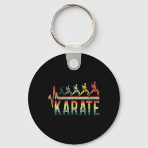 Llavero Karate de Palabra de Ritmo Cardíaco Retro Vintage