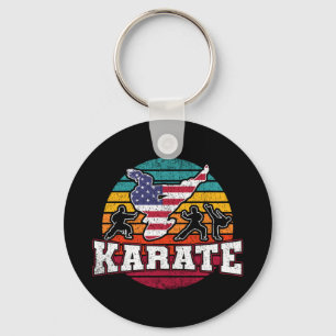 Llavero Karate femenino - Chicas Bandera de Estados Unidos