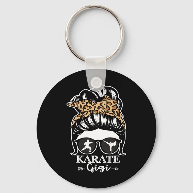 Llavero Karate Gigi Messy Bun Hair Funny Karate Fighter Gi (Anverso)