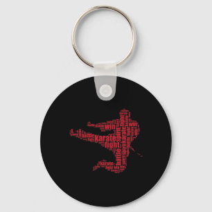 Llavero Karate Martial Arts Word Cloud Tee