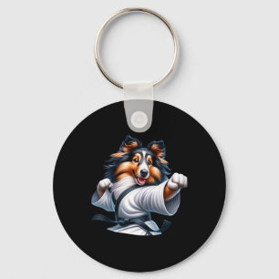 Llavero Karate Shetland Sheepdog Humor gracioso para los a