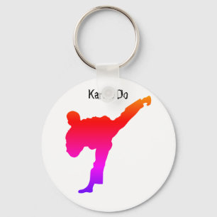 Llavero Karate Silhouette Martial Arts Gradiente Púrpura R