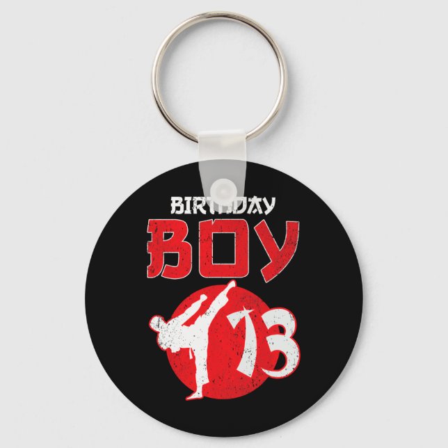 Llavero Karate Taekwondo: arte marcial de cumpleaños de 13 (Anverso)