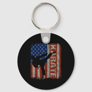 Llavero Karate Taekwondo Usa Bandera Americana Vintage 4 D