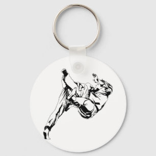 Llavero Karate y un judo. Técnicas de lanzamientos