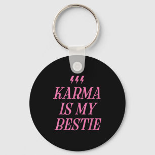 Llavero Karma Es Mi Bestie Shirt Funny Lightning Rosa Negr
