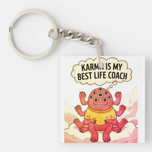 Llavero Karma es mi mejor entrenador de vida (Frente)