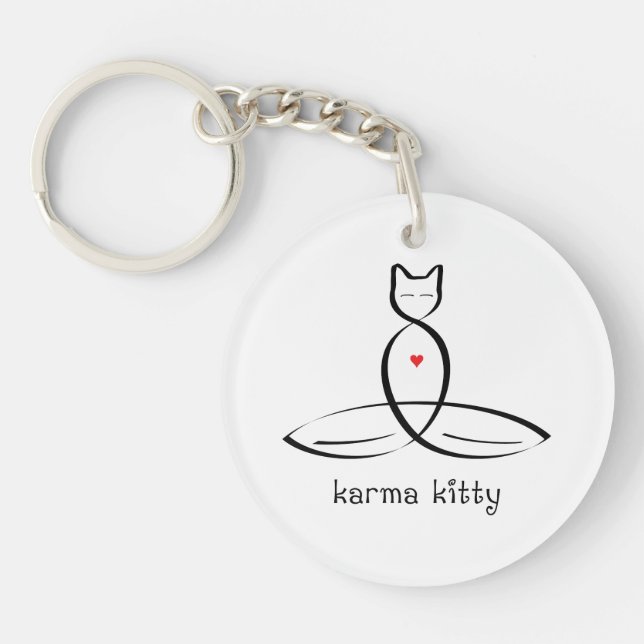 Llavero Karma Kitty - Texto de estilo brillante. (Frente)