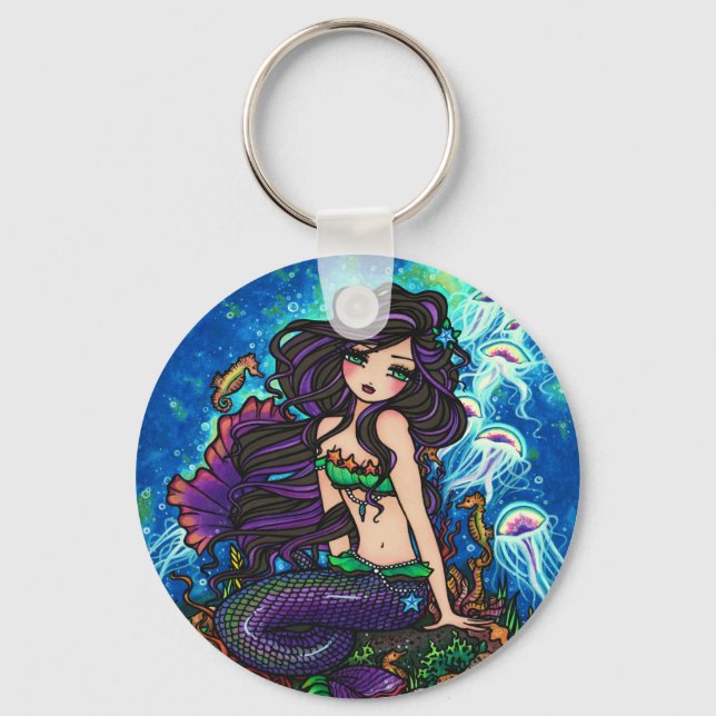 Llavero Kathleen Mermaid y Jellyfish Keychain (Anverso)