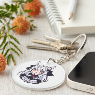 Llavero Kawaii Chibi Neko Gothic Lolita Acrílico