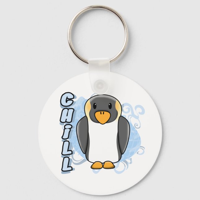 Llavero Kawaii Chill Penguin Keychain (Anverso)