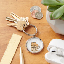Kawaii Coffee Cat Keychain