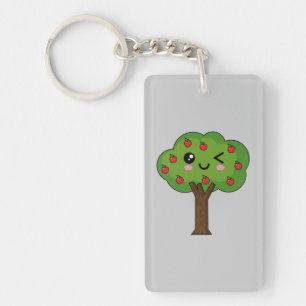Llavero Kawaii feliz árbol de manzanas