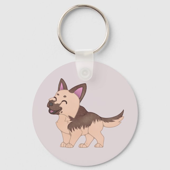 Llavero Kawaii German Shepherd Dog (Anverso)