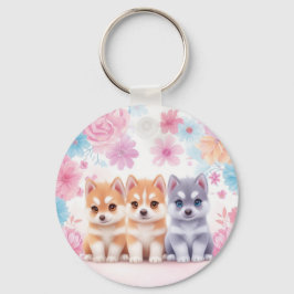 Llavero Kawaii Husky Cachorros: Cojín decorativo Pastel Pa