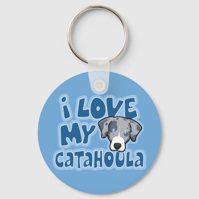 Llavero Kawaii I Love My Catahoula (Anverso)