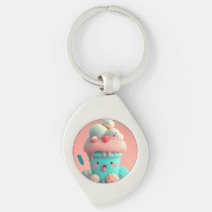 Llavero Kawaii lindo bloc de notas sobre helados