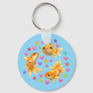Llavero kawaii lindo y2k goldfish arcoíris