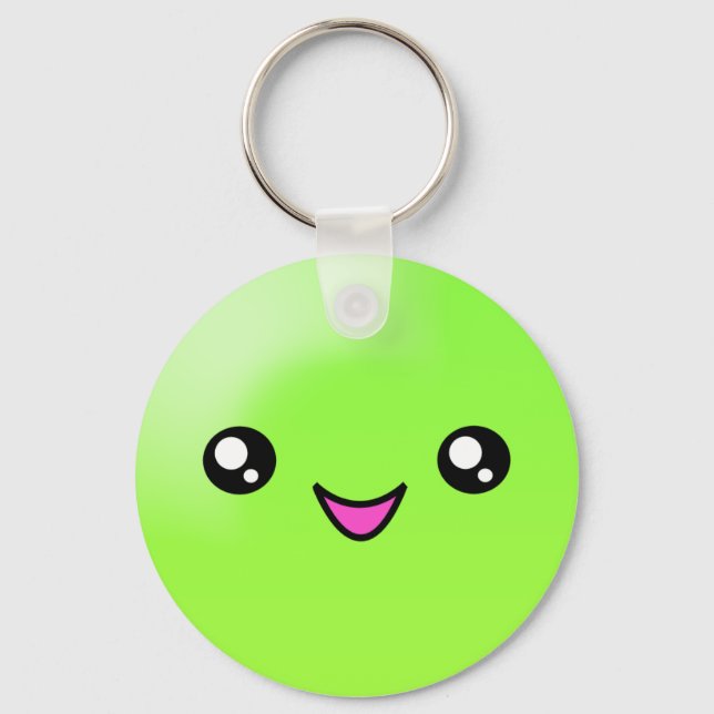 Llavero Kawaii Los Puestos De Azúcar Lime Happy Face Keych (Anverso)