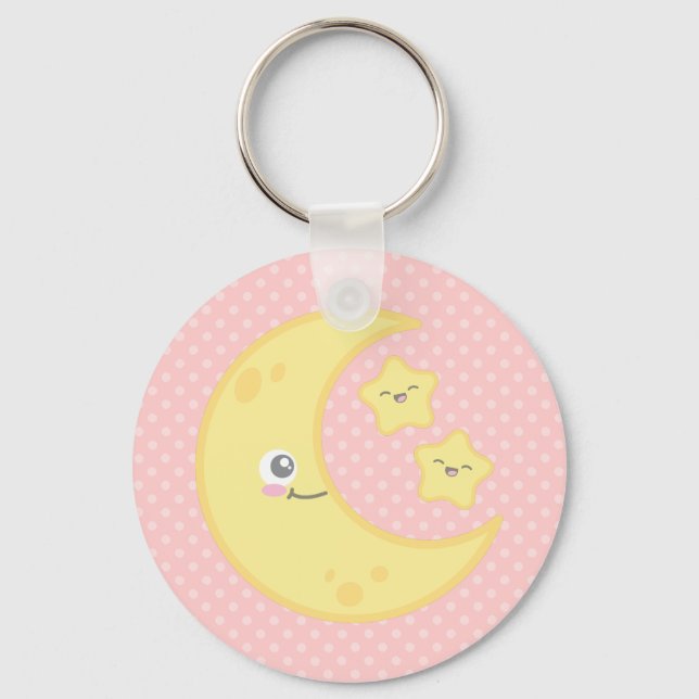Llavero Kawaii Moon y Stars Keychain (Anverso)