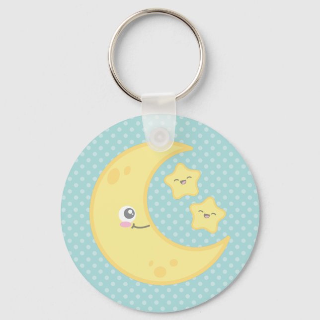 Llavero Kawaii Moon y Stars Keychain (Anverso)