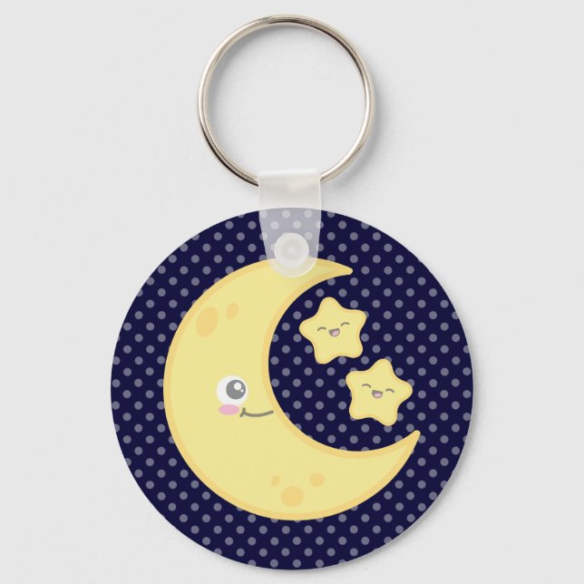 Llavero Kawaii Moon y Stars Keychain (Anverso)