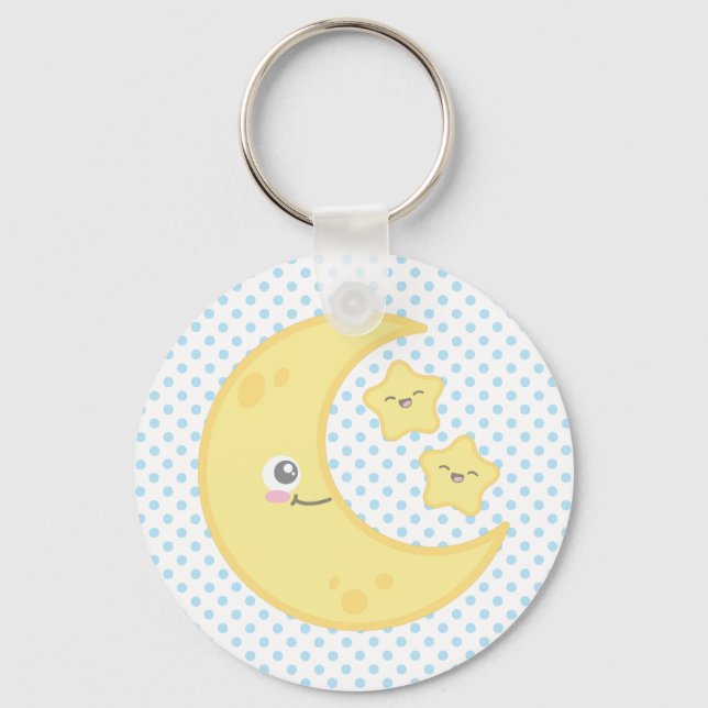 Llavero Kawaii Moon y Stars Keychain (Anverso)