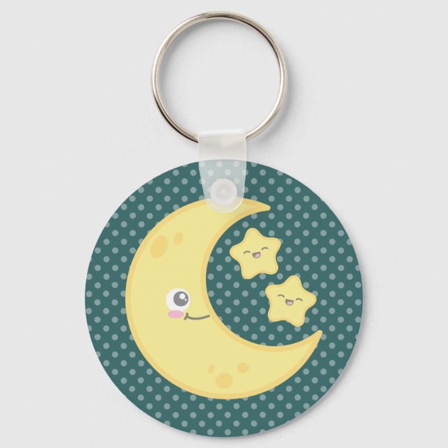 Llavero Kawaii Moon y Stars Keychain (Anverso)