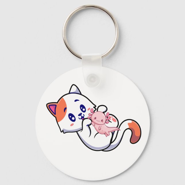 Llavero Kawaii Neko Anime Button Keychain (Anverso)