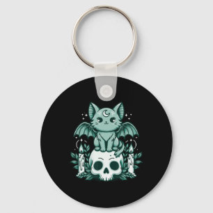 Llavero Kawaii Pastel Gótico Cute Creepy Cat Bat Skeleton