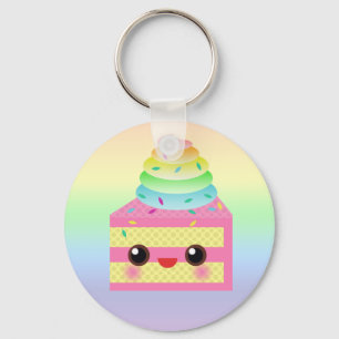 Llavero Kawaii Pastel Rosa Arcoiris Sprinkles Divertido po