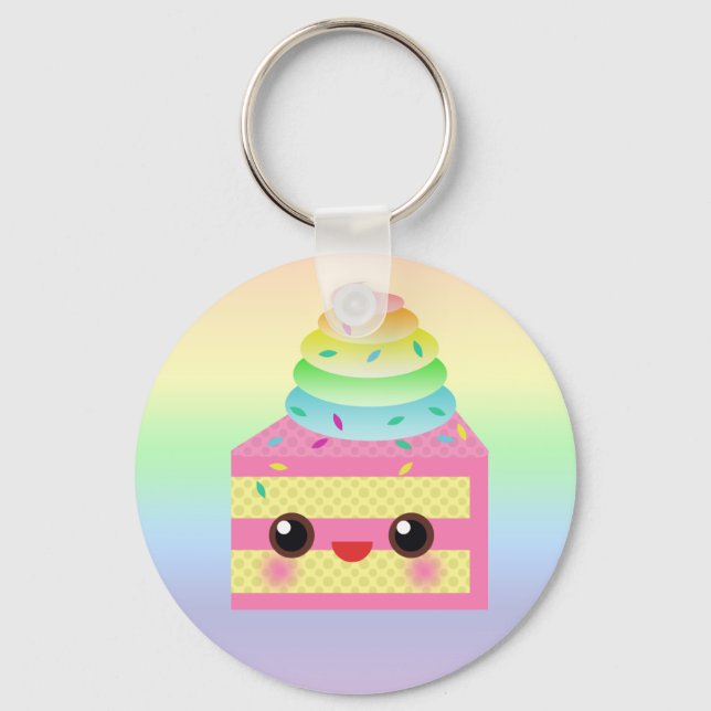 Llavero Kawaii Pastel Rosa Arcoiris Sprinkles Divertido po (Anverso)