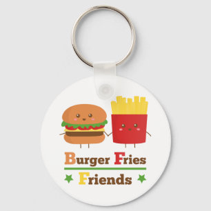 Llavero Kawaii Personalizado Burger Fries Amigos BFF