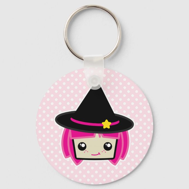 Llavero Kawaii Pink Haired Keychain (Anverso)