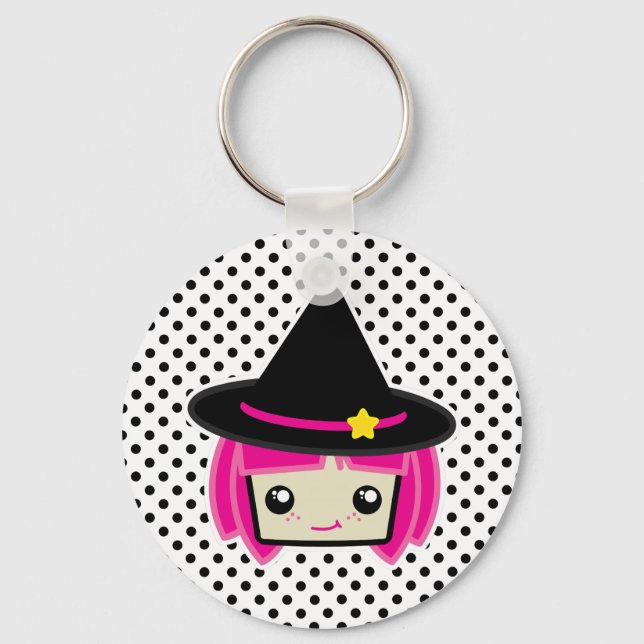 Llavero Kawaii Pink Haired Keychain (Anverso)