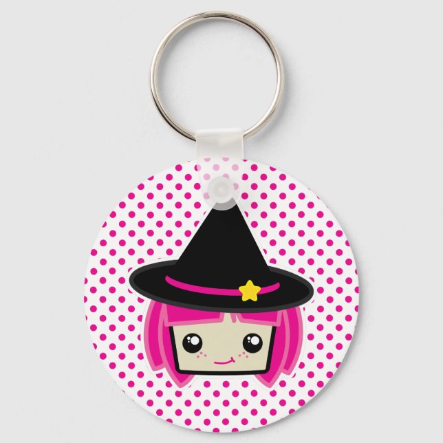 Llavero Kawaii Pink Haired Keychain (Anverso)