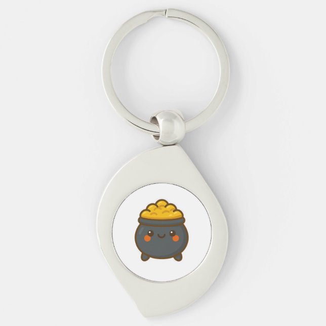 Llavero Kawaii Pot of Gold (Anverso)
