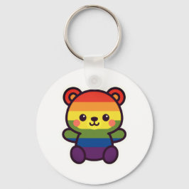 Llavero Kawaii Rainbow Teddy - Una elegante fiesta del org
