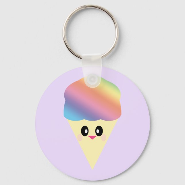 LLAVERO KAWAII SNO CONE RAINBOW CUTE KEYCHAIN (Anverso)