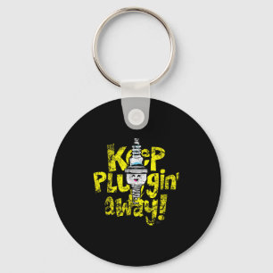 Llavero Kawaii Spark Plug Keep Pluggin Away Motivational R