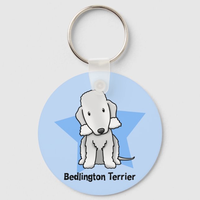 Llavero Kawaii Star Bedlington Terrier (Anverso)