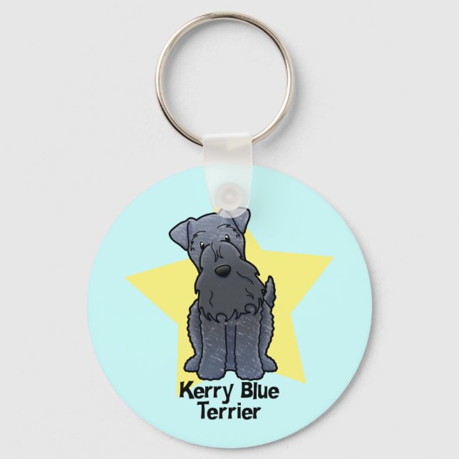 Llavero Kawaii Star Kerry Blue Terrier (Anverso)