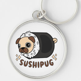 Llavero Kawaii Sushi Pug Mashup Gracioso regalo de amante 