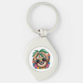 Llavero Kawaii Tropical Sloth – Cute Summer Vibes Rainbow